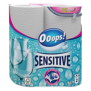 Kéztörlő tekercses háztartási OOOPS! Sensitive 2 rétegű 2 tekercses Kéztörlő tekercses háztartási OOOPS! Sensitive 2 rétegű 2 tekercses
