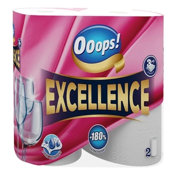 Kéztörlő tekercses háztartási OOOPS! Excellence 3 rétegű 2 tekercses Kéztörlő tekercses háztartási OOOPS! Excellence 3 rétegű 2 tekercses
