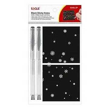 Öntapadós jegyzet szett EAGLE 75x75mm fekete 2db öntapadós jegyzet 2db ezüst tollal Öntapadós jegyzet szett EAGLE 75x75mm fekete 2db öntapadós jegyzet 2db ezüst tollal