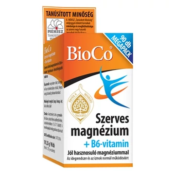 Vitamin BIOCO Szerves Magnézium + B6 Megapack 90 darab Vitamin BIOCO Szerves Magnézium + B6 Megapack 90 darab