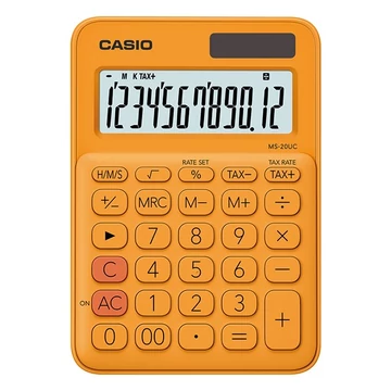 Számológép asztali CASIO MS 20 UC 12 digit narancs Számológép asztali CASIO MS 20 UC 12 digit narancs