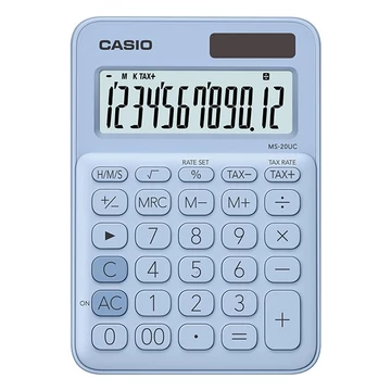 Számológép asztali CASIO MS 20 UC 12 digit világoskék Számológép asztali CASIO MS 20 UC 12 digit világoskék