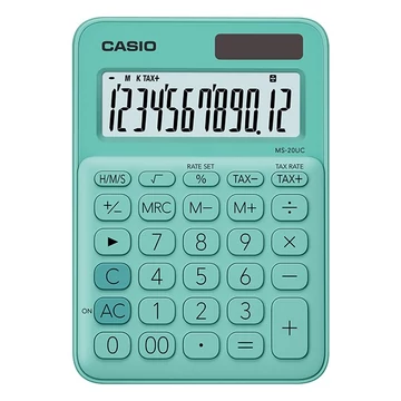 Számológép asztali CASIO MS 20 UC 12 digit zöld Számológép asztali CASIO MS 20 UC 12 digit zöld