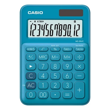 Számológép asztali CASIO MS 20 UC 12 digit kék Számológép asztali CASIO MS 20 UC 12 digit kék