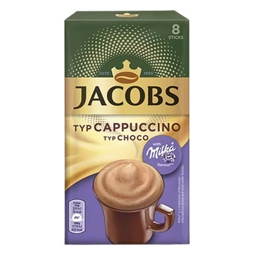 Kávé instant JACOBS Cappuccino Milka-Mogyorós 8x16,5g Kávé instant JACOBS Cappuccino Milka-Mogyorós 8x16,5g