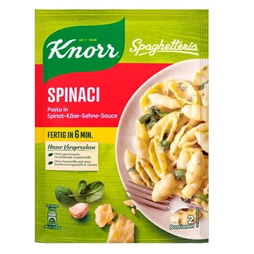 Instant KNORR Spaghetteria tészta spenótos szószban 160g Instant KNORR Spaghetteria tészta spenótos szószban 160g