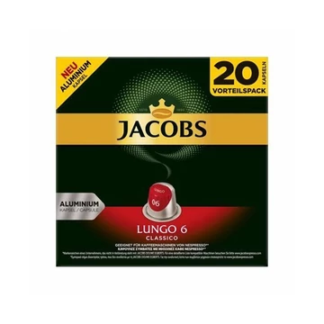 Kávékapszula JACOBS Nespresso Lungo 6 Classic 20 kapszula/doboz Kávékapszula JACOBS Nespresso Lungo 6 Classic 20 kapszula/doboz