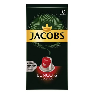 Kávékapszula JACOBS Nespresso Lungo 6 10 kapszula/doboz Kávékapszula JACOBS Nespresso Lungo 6 10 kapszula/doboz