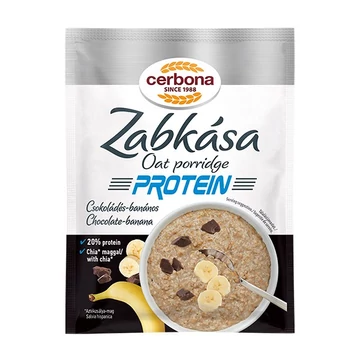 Zabkása CERBONA Protein csokoládés banános hozzáadott cukor nélkül 60g Zabkása CERBONA Protein csokoládés banános hozzáadott cukor nélkül 60g