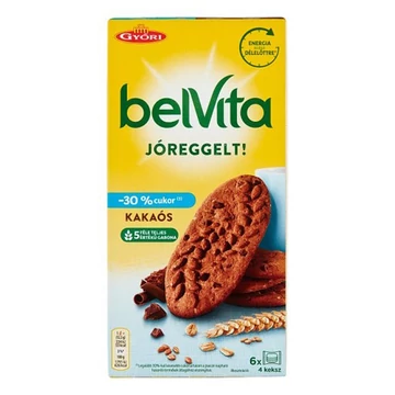 Keksz BELVITA Jó Reggelt! csökkentett cukortartalommal kakaós multipack 300g Keksz BELVITA Jó Reggelt! csökkentett cukortartalommal kakaós multipack 300g