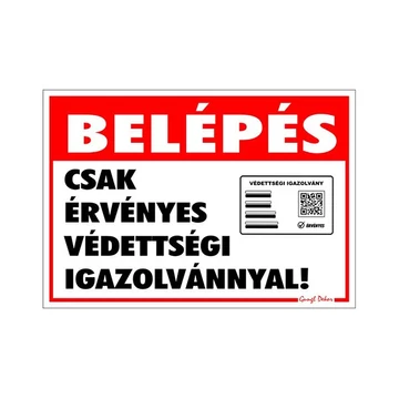 Matrica Belépés érvényes védettségi igazolvánnyal 11,5x16,5 cm "K" Matrica Belépés érvényes védettségi igazolvánnyal 11,5x16,5 cm "K"