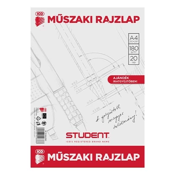 Rajzlap műszaki ICO Student A/4 20 ív/csomag Rajzlap műszaki ICO Student A/4 20 ív/csomag