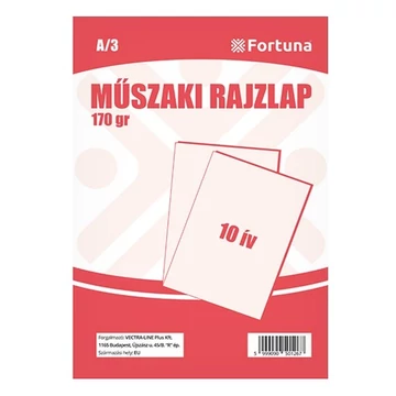 Rajzlap műszaki FORTUNA A/3 180gr 10 ív/csomag Rajzlap műszaki FORTUNA A/3 180gr 10 ív/csomag