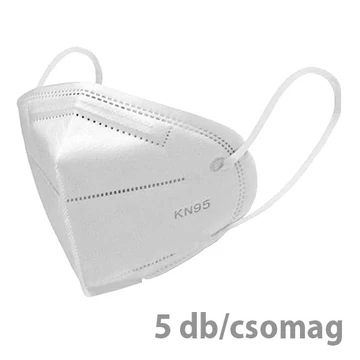 Arcmaszk egyszer használatos FFP2/KN95 fehér felnőtt méret 5 db-os Arcmaszk egyszer használatos FFP2/KN95 fehér felnőtt méret 5 db-os