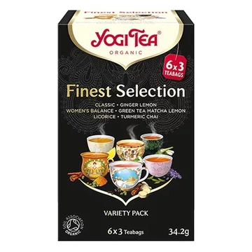 Bio tea YOGI TEA Teaválogatás a legfinomabbakból 18 filter/doboz Bio tea YOGI TEA Teaválogatás a legfinomabbakból 18 filter/doboz