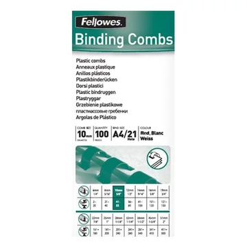 Iratspirál műanyag FELLOWES 10mm piros műanyag spirál 41-55 lap 100db/csomag Iratspirál műanyag FELLOWES 10mm piros műanyag spirál 41-55 lap 100db/csomag