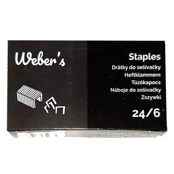 Tűzőkapocs WEBER`S 24/6 1000db/dob Tűzőkapocs WEBER`S 24/6 1000db/dob
