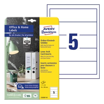 Gerinc címke AVERY C32267-10 54x190mm 50 címke/doboz 10 ív/doboz Gerinc címke AVERY C32267-10 54x190mm 50 címke/doboz 10 ív/doboz