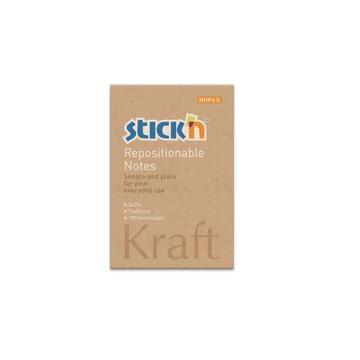 Öntapadó jegyzettömb STICK`N Kraft notes 76x51mm újrahasznosított natúr barna 100 lap Öntapadó jegyzettömb STICK`N Kraft notes 76x51mm újrahasznosított natúr barna 100 lap