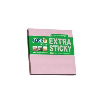 Öntapadó jegyzettömb STICK`N extra erős 76x76mm újrahasznosított pasztell rózsaszín 90 lap Öntapadó jegyzettömb STICK`N extra erős 76x76mm újrahasznosított pasztell rózsaszín 90 lap