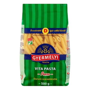 Száraztészta penne GYERMELYI Vita Pasta durum 500g Száraztészta penne GYERMELYI Vita Pasta durum 500g