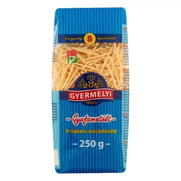 Száraztészta gyufametélt GYERMELYI 8 tojásos 250g Száraztészta gyufametélt GYERMELYI 8 tojásos 250g
