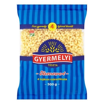 Száraztészta olaszcsavart GYERMELYI 4 tojásos 500g Száraztészta olaszcsavart GYERMELYI 4 tojásos 500g