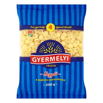 Száraztészta kagyló GYERMELYI 4 tojásos 500g Száraztészta kagyló GYERMELYI 4 tojásos 500g