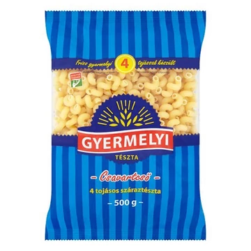 Száraztészta csavartcső GYERMELYI 4 tojásos 500g Száraztészta csavartcső GYERMELYI 4 tojásos 500g