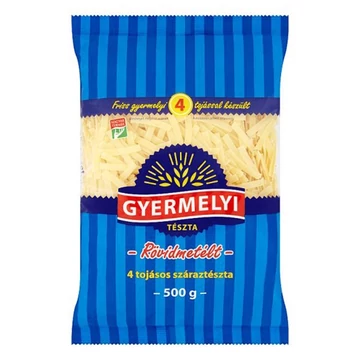 Száraztészta rövidmetélt GYERMELYI 4 tojásos 500g Száraztészta rövidmetélt GYERMELYI 4 tojásos 500g