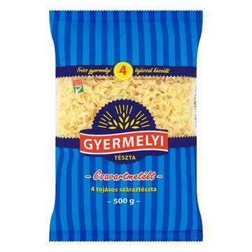 Száraztészta csavartmetélt GYERMELYI 4 tojásos 500g Száraztészta csavartmetélt GYERMELYI 4 tojásos 500g
