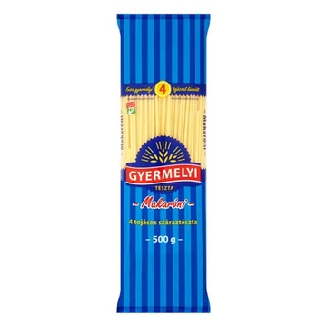 Száraztészta makaróni GYERMELYI 4 tojásos 500g Száraztészta makaróni GYERMELYI 4 tojásos 500g