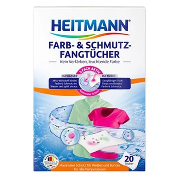 Mosókendő szín- és szennyfogó HEITMANN 20 db/doboz Mosókendő szín- és szennyfogó HEITMANN 20 db/doboz