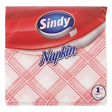 Szalvéta SINDY 1 rétegű 45 lapos 33x33 cm piros kockás Szalvéta SINDY 1 rétegű 45 lapos 33x33 cm piros kockás