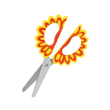 Olló iskolai display FIORELLO GR-1509 virágos fogó rész kerekített 15cm Olló iskolai display FIORELLO GR-1509 virágos fogó rész kerekített 15cm