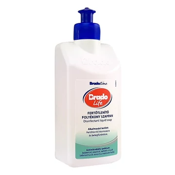 Kézfertőtlenítő folyékony szappan kinyomó szelepes BRADOLIFE 350 ml classic Kézfertőtlenítő folyékony szappan kinyomó szelepes BRADOLIFE 350 ml classic