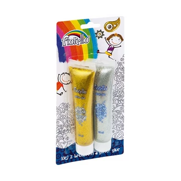 Folyékony ragasztó FIORELLO GR-BK75B2 glitteres 2x75 ml arany ezüst Folyékony ragasztó FIORELLO GR-BK75B2 glitteres 2x75 ml arany ezüst