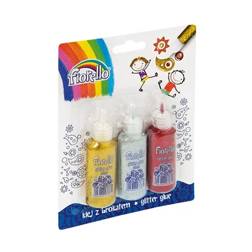 Folyékony ragasztó FIORELLO GR-BK20B3 glitteres 3x20 ml arany ezüst piros Folyékony ragasztó FIORELLO GR-BK20B3 glitteres 3x20 ml arany ezüst piros