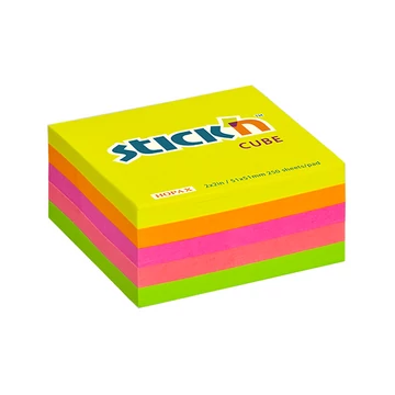 Öntapadó jegyzettömb STICK`N 51x51mm neon mix 250 lap Öntapadó jegyzettömb STICK`N 51x51mm neon mix 250 lap