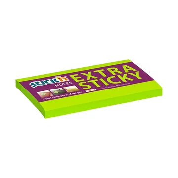 Öntapadó jegyzettömb STICK`N extra erős 76x127mm neon zöld 90 lap Öntapadó jegyzettömb STICK`N extra erős 76x127mm neon zöld 90 lap