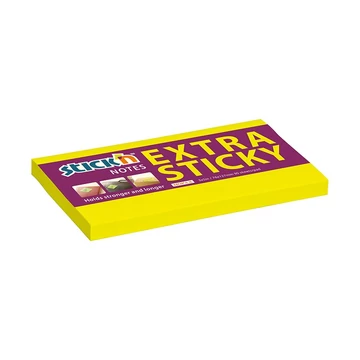Öntapadó jegyzettömb STICK`N extra erős 76x127mm neon sárga 90 lap Öntapadó jegyzettömb STICK`N extra erős 76x127mm neon sárga 90 lap