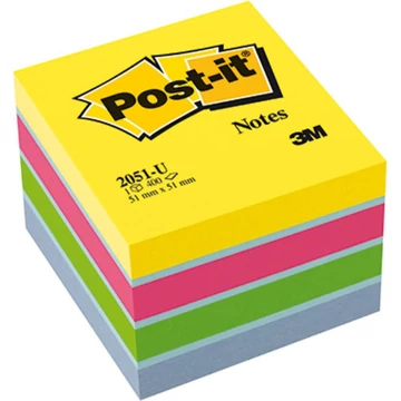 Öntapadós jegyzet 3M Post-it LP2051U 51x51mm mini kocka ultra színek 400 lap Öntapadós jegyzet 3M Post-it LP2051U 51x51mm mini kocka ultra színek 400 lap