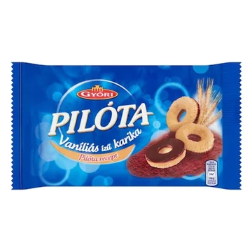 Keksz PILÓTA vaníliás karika étbevonóval 150 g Keksz PILÓTA vaníliás karika étbevonóval 150 g