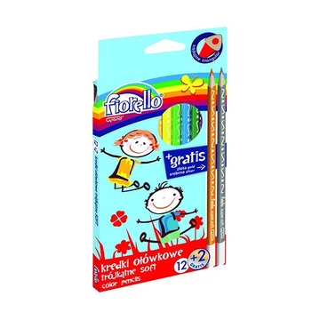 Színes ceruza FIORELLO háromszögletű 12+2 db/készlet Színes ceruza FIORELLO háromszögletű 12+2 db/készlet