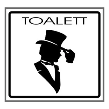 Matrica WC kalapos grafikás férfi fehér "A" Matrica WC kalapos grafikás férfi fehér "A"