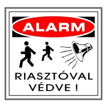 Matrica Riasztóval védve fehér "A" Matrica Riasztóval védve fehér "A"