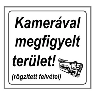 Matrica Kamerával megfigyelt terület fehér "A" Matrica Kamerával megfigyelt terület fehér "A"