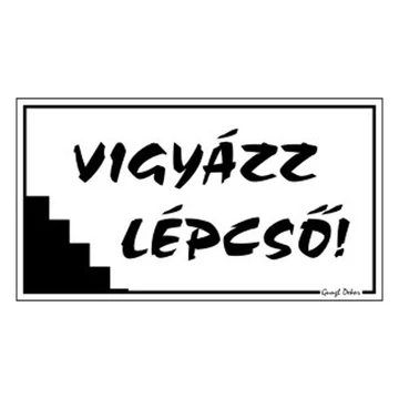 Piktogram Vigyázz lépcső! fehér Piktogram Vigyázz lépcső! fehér