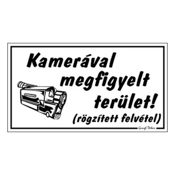 Piktogram Kamerával megfigyelt terület fehér Piktogram Kamerával megfigyelt terület fehér