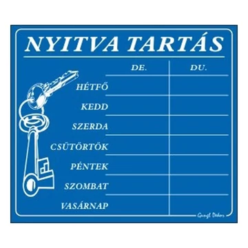 Piktogram Nyitva tartás /számokkal/ 7 napos kék Piktogram Nyitva tartás /számokkal/ 7 napos kék